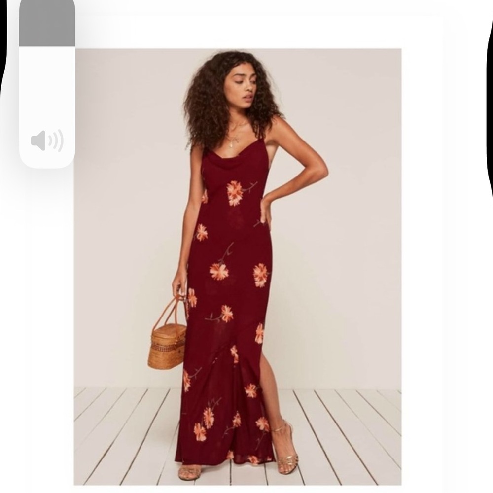 Reformation Auburn floral Santiago Maxi Slip Slit Dress US Small